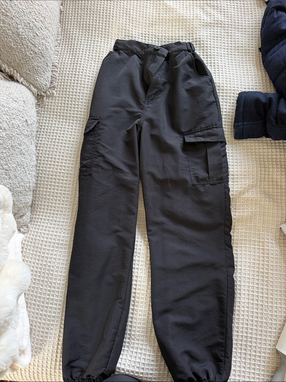 Woman Black Cargo Jogger Pants